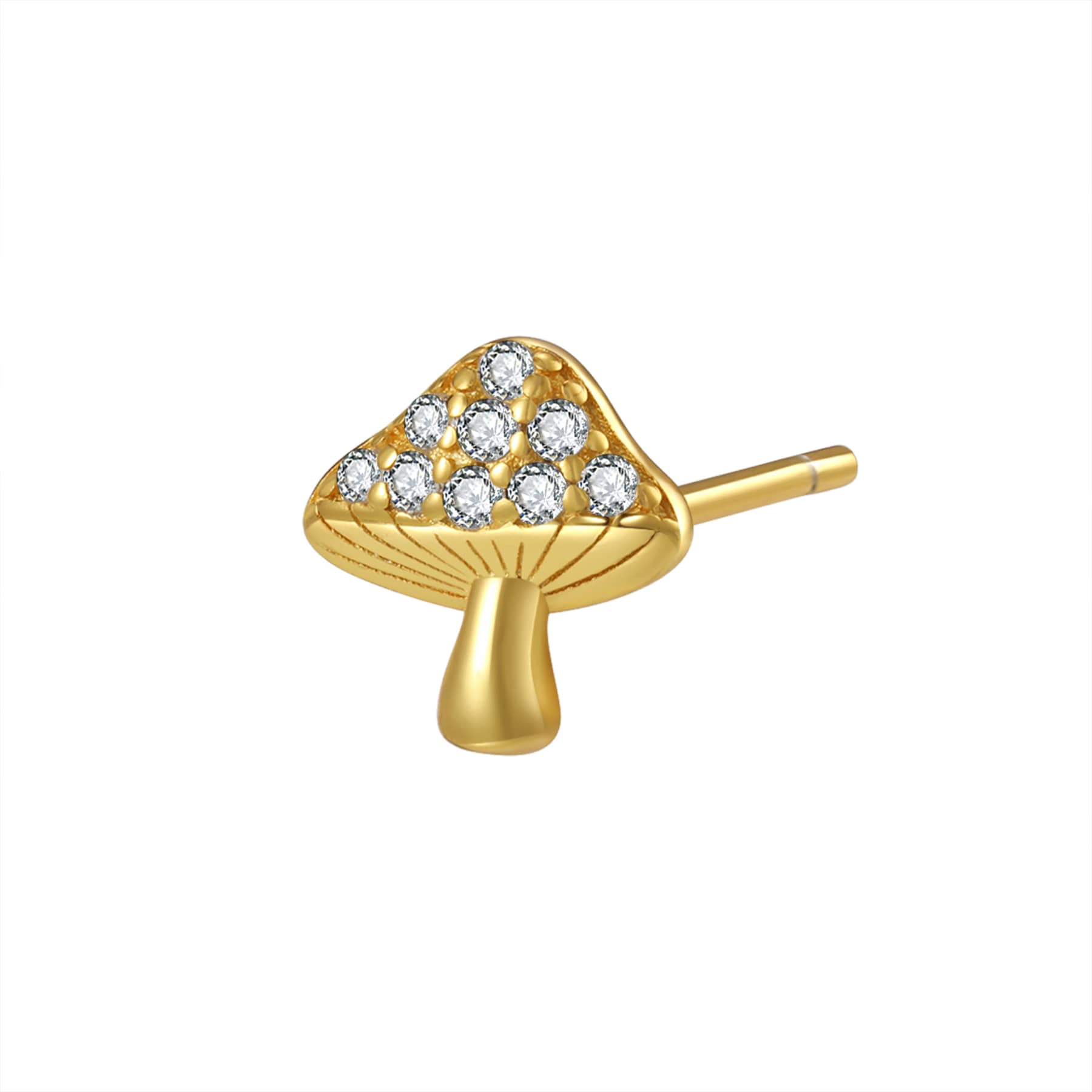 Pendiente de Botón Hongo Plata de Ley 925